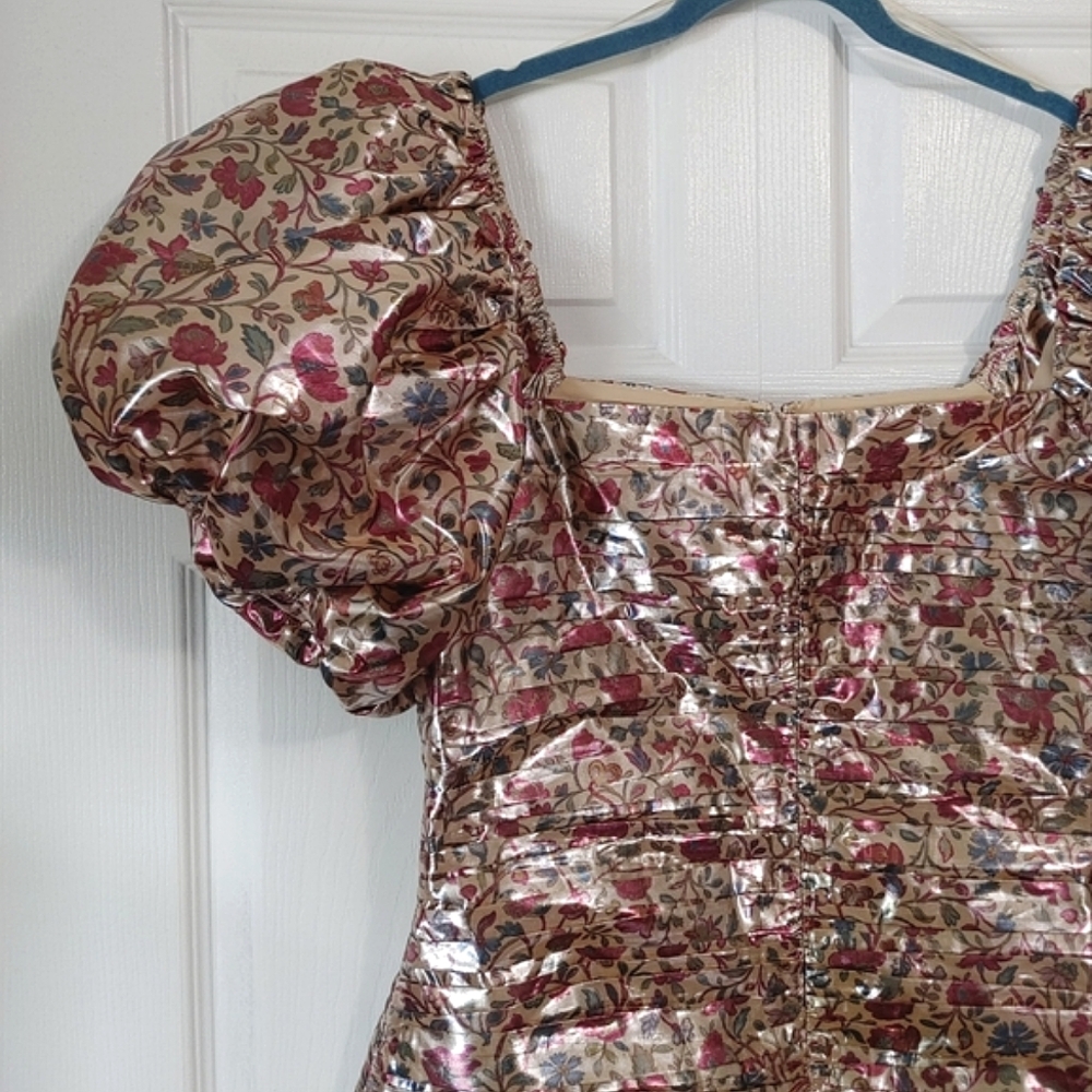 RHODE Suzette Cream Vichy Rose Mini Dress - Picture 4 of 16